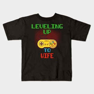 Promoted To Wife T-Shirt Unlocked Gamer Leveling Up Kids T-Shirt